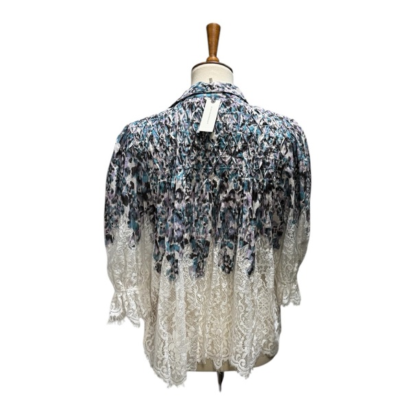 Anthropologie Leopard and Lace Top Size Medium - Picture 2 of 7